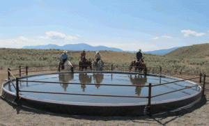 This livestock water tank, funded through the NRCS EQIP program, protects sagebrush habitat and improves livestock operations. Photo: Byrhonda G. Lyons