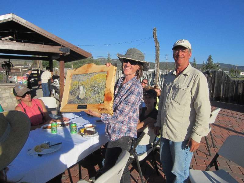 Sherri Lisius accepted the award on behalf of the Bishop Field Office of the BLM. (Pictured left-right: Sherri Lisius, Tom Moore)