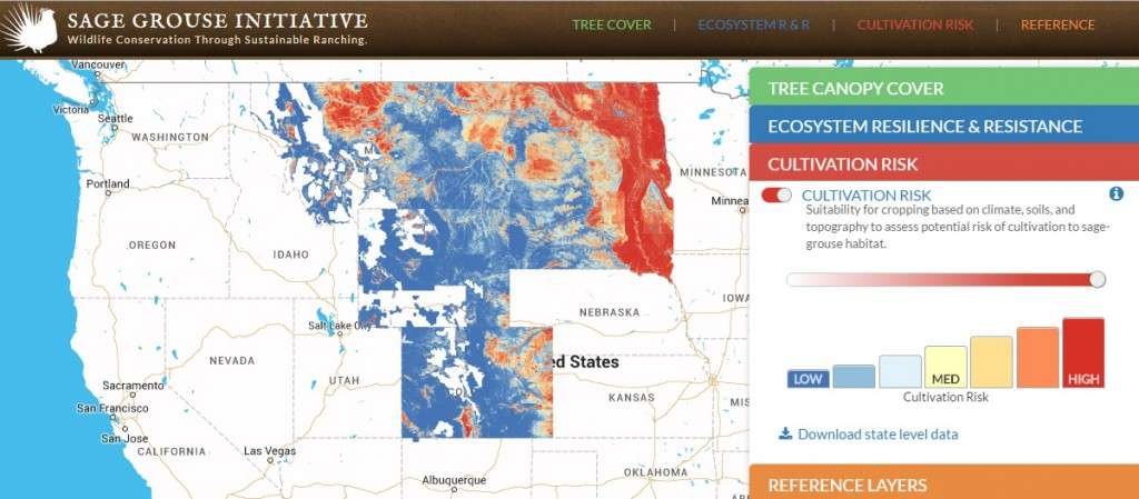 The new cultivation risk map is available for free on SGI's web app at map.sagegrouseinitiative.com