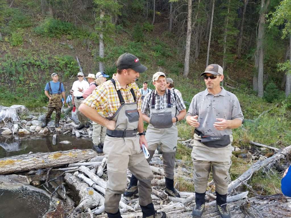 Working Lands for Wildlife's western coordinator, Tim Griffiths, discusses the benefits of beaver dams for ranchers and wildlife during the workshop.